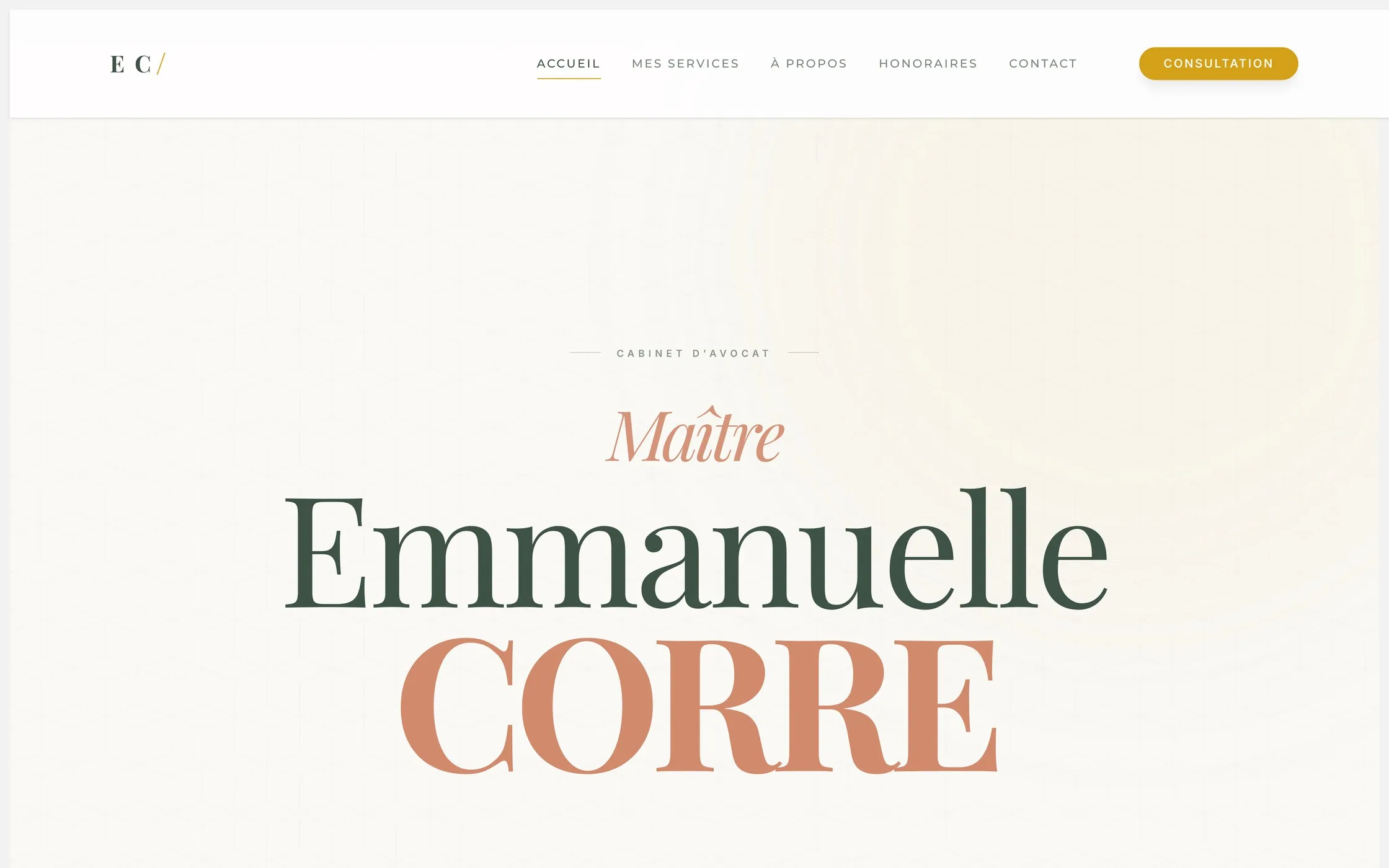 Page d'accueil du site de Maître Emmanuelle Corre, avocate à Nantes